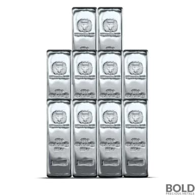 100 oz Germania Mint Silver Bar (Box of 10)