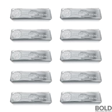 100 oz Nadir Silver Bar - Lot of 10