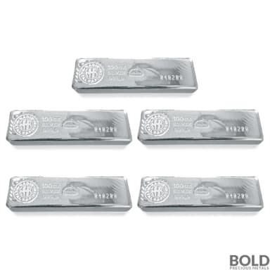 100 oz Nadir Silver Bar - Lot of 5