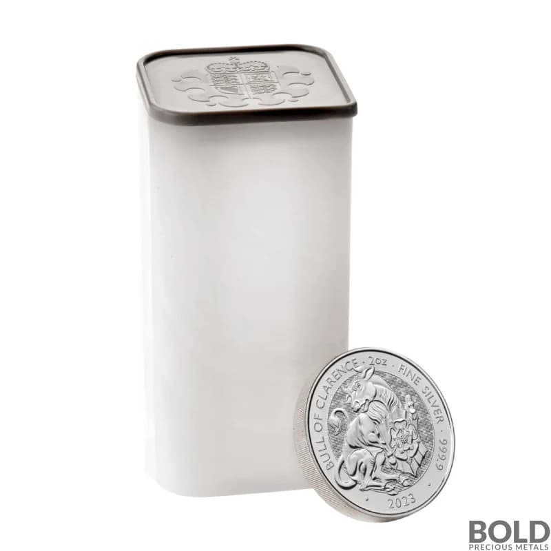 2023 2 oz Great Britain Tudor Beasts: Bull of Clarence Silver BU - 10 Coin Tube
