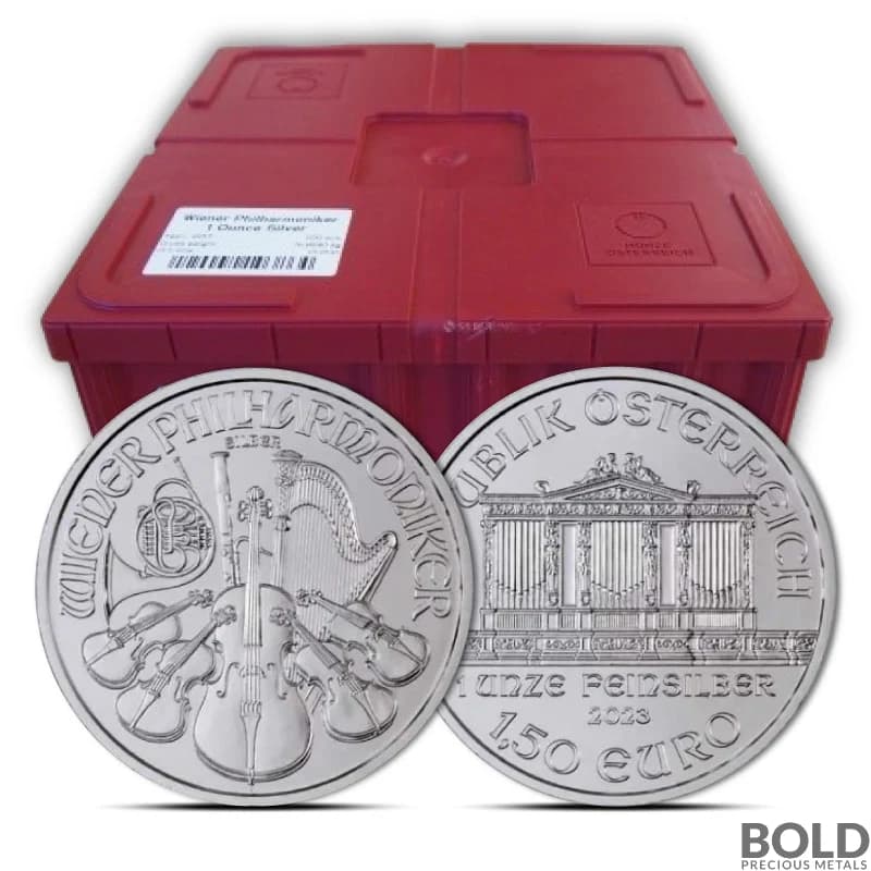 2023 Silver 1 oz Austria Philharmonic Monster Box (500 Coins, BU)