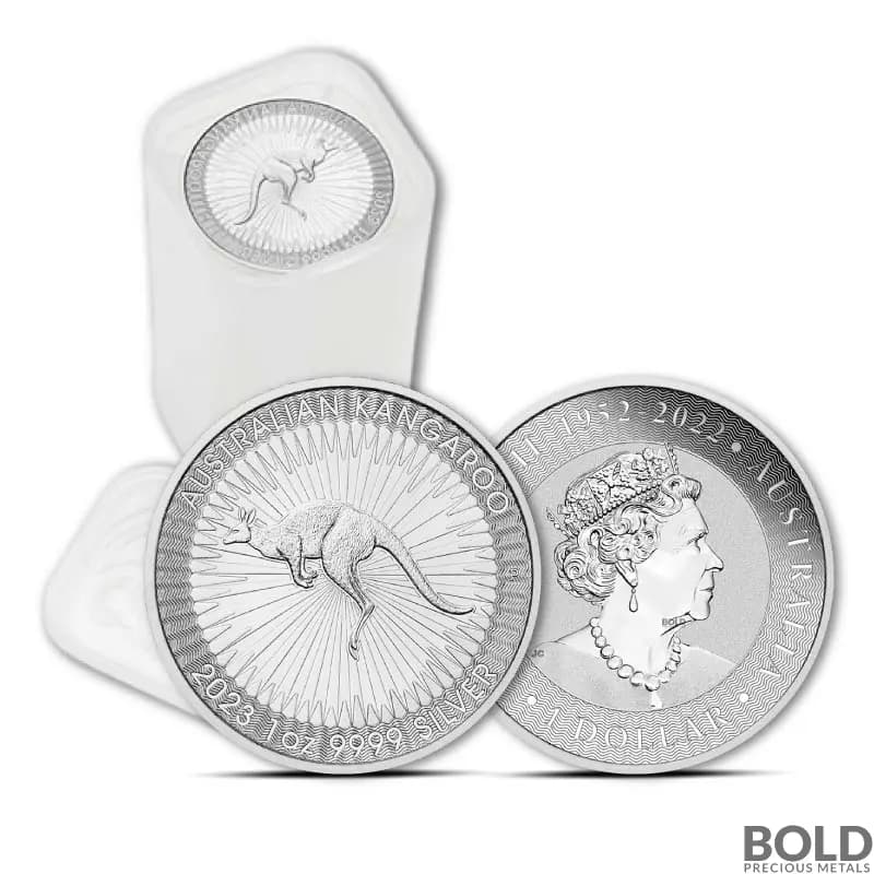 2023 1 oz Perth Kangaroo Silver Tube (25 Coins, BU)