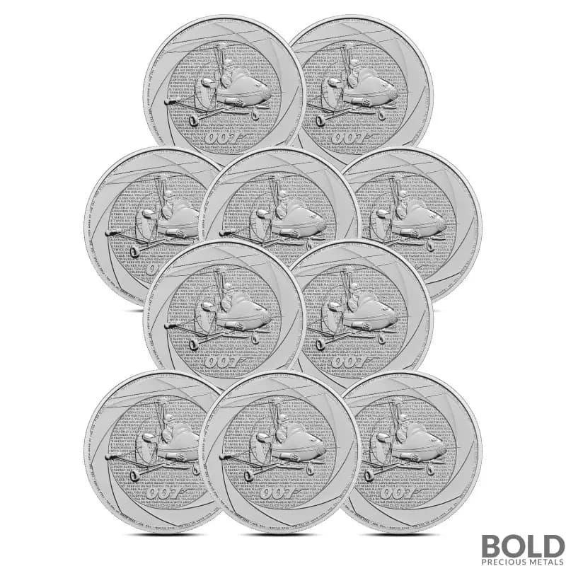 2024 1 oz British James Bond Of The 60's Silver Coin - Lot of 10