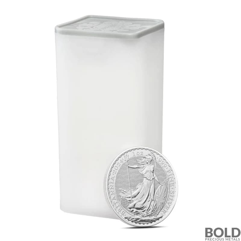 2024 1 oz British Royal Mint Britannia Silver 25 Coin Tube (BU)
