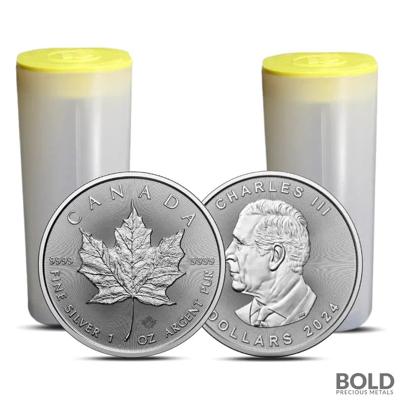 2024 1 oz Canadian Maple Leaf Silver Coin BU - Lot of 50