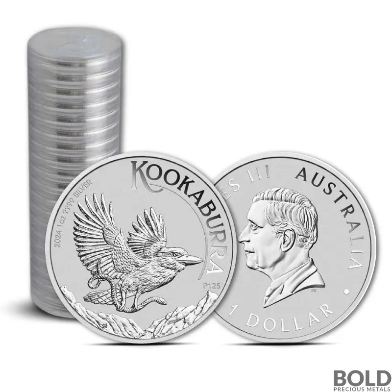 2024 1 oz Perth Kookaburra Silver Roll (20 Coins, BU)