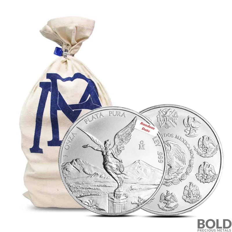 Mint Bag of 450 - Random Date 1 oz Mexican Libertad Modern Design Silver Coin BU