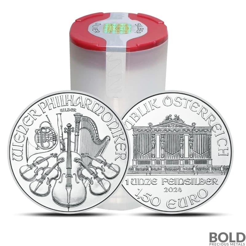 Tube of 20 - 2024 1 oz Austrian Silver Philharmonic Coin BU