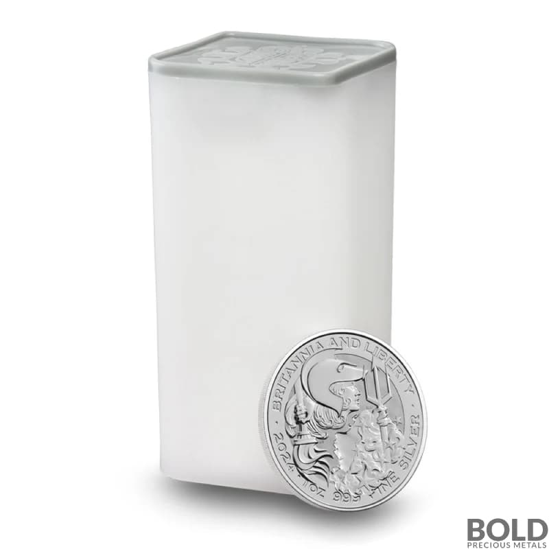 2024 1 oz British Silver Britannia & Liberty - 25 Coin Tube (BU)