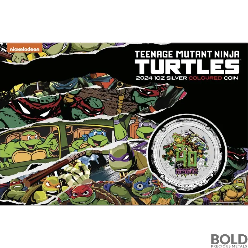 2024 1 oz Teenage Mutant Ninja Turtles 40th Anniversary Silver Coin (Colored - In Card)