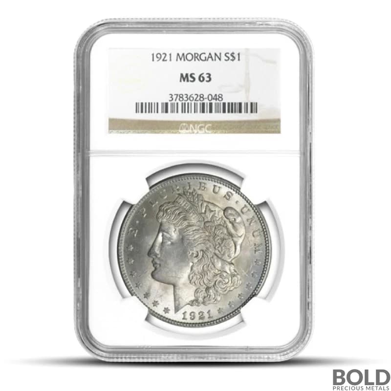 1921 Morgan Silver Dollar (MS63, NGC)
