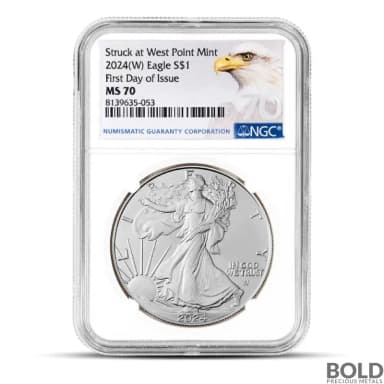 2024-W 1 oz America Silver Eagle Coin NGC MS70 (First Day Eagle Label)