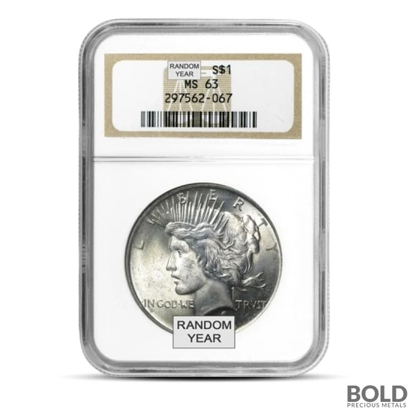 Silver Peace Dollar NGC MS63 (Random)