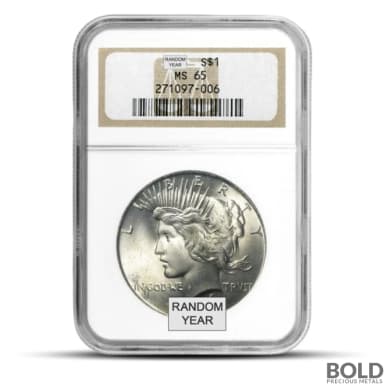 Silver Peace Dollar NGC MS65 (Random)