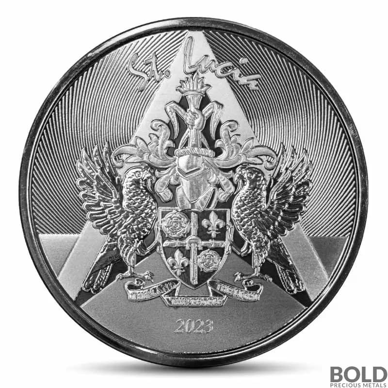 2023 1 oz St. Lucia Coat of Arms Silver Coin (BU)