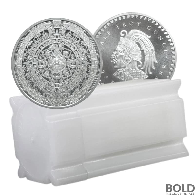 1/2 oz Aztec Calendar Silver Round .999 Fine (Tube of 20)