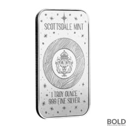 1 oz Alphonse Mucha New Year Couple Silver Bar (Color)