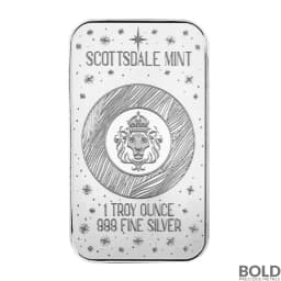 1 oz Alphonse Mucha New Year Couple Silver Bar (Color)