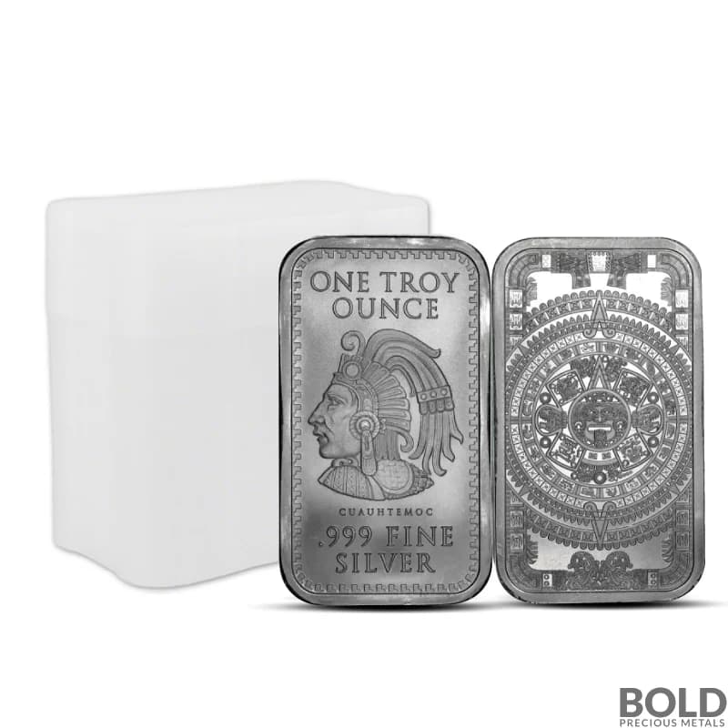 1 oz Aztec Calendar Silver Bar - Tube of 20