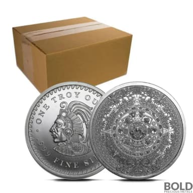 1 oz Aztec Calendar Silver Round - Box of 500