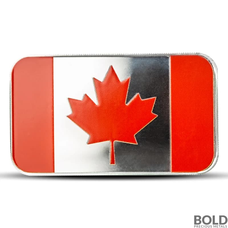 1 oz Canada Country Flag Silver Bar (Colored)