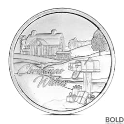1 oz Christmas Barn Holiday Wishes Silver Round