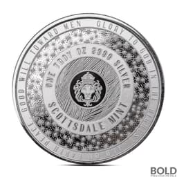 1 oz Dinosaur Silver Round (Color)