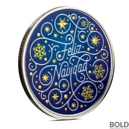 1 oz Feliz Navidad Silver Round (Color)