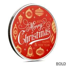 1 oz Happy New Year Silver Round (Color)