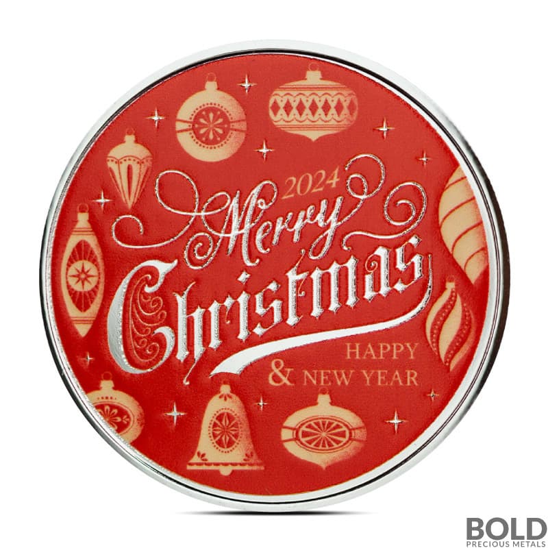 1 oz Happy New Year Silver Round (Color)