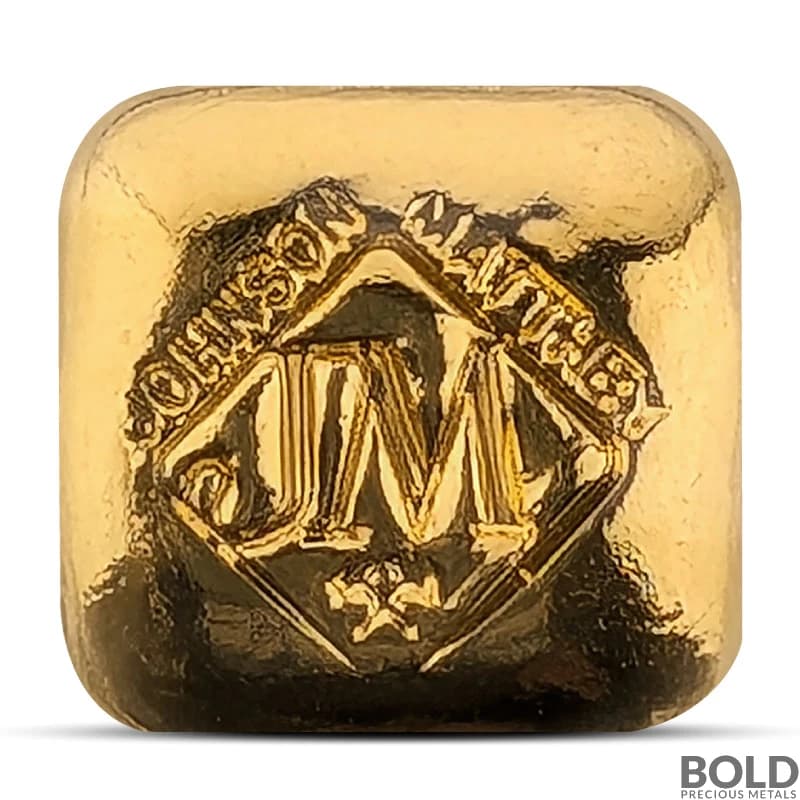 1 oz JM Poured Gold Square Bar