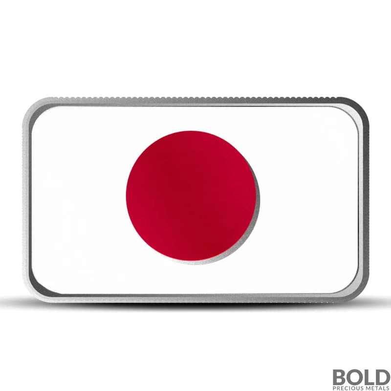 1 oz Japan Country Flag Silver Bar (Colored)