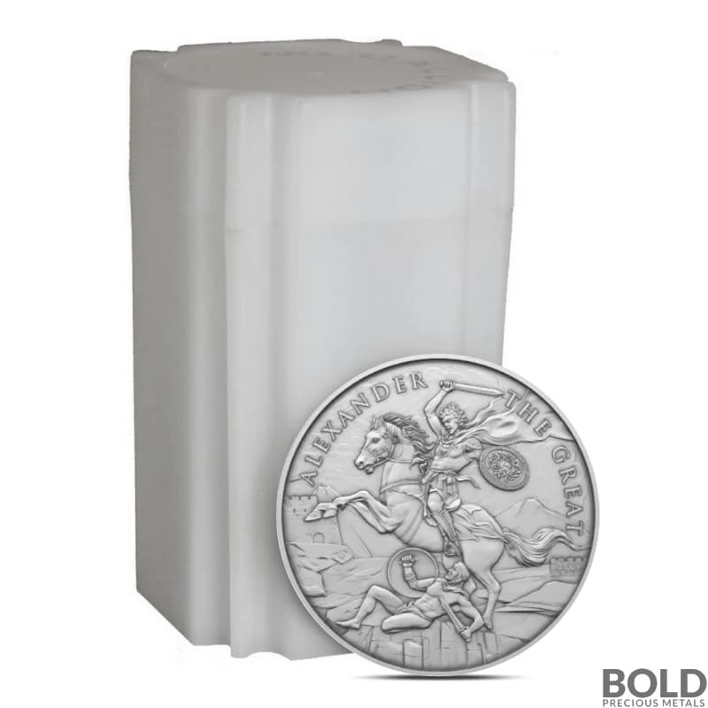 1 oz Legendary Warriors: Alexander the Great Silver Round BU - Tube of 20