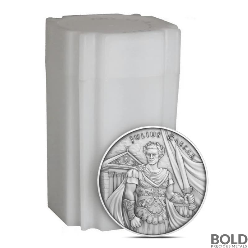1 oz Legendary Warriors: Julius Caesar Silver Round BU - Tube of 20