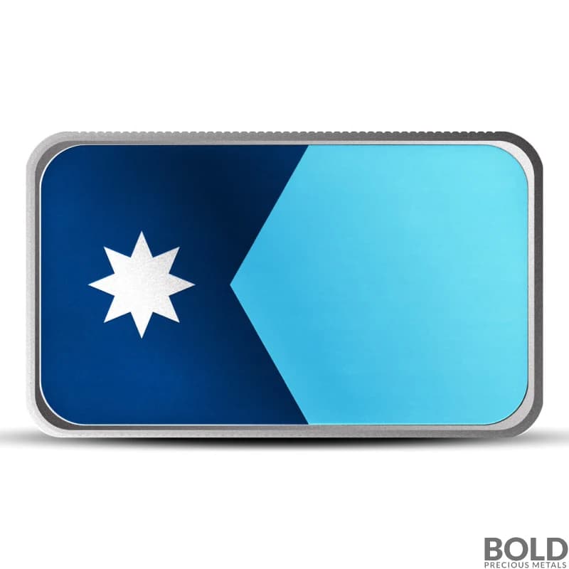 1 oz Minnesota State Flag Silver Bar (Colored)
