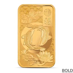 1 oz PAMP Good Luck Koi Fish Gold Bar