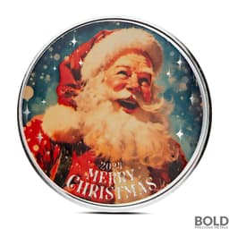 1 oz Santa Claus Is Coming To Town Silver Round (Color)