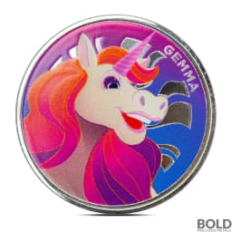 1 oz Scottsdale Gemma The Unicorn Silver Round (Color)