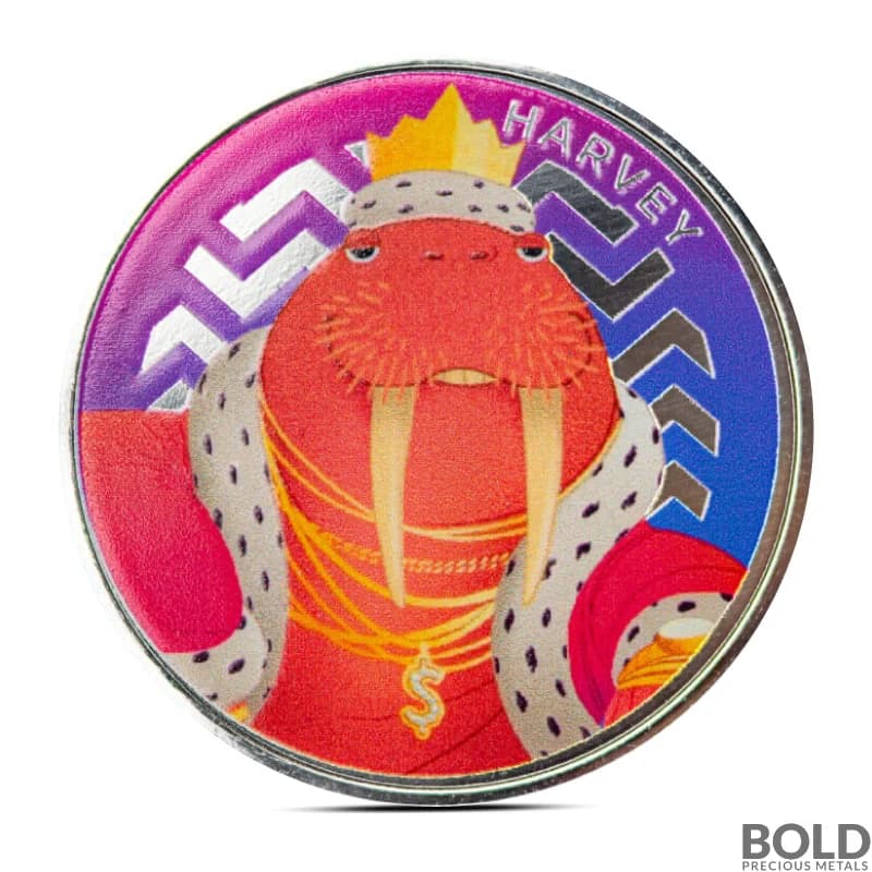 1 oz Scottsdale Harvey The Walrus Silver Round (Color)