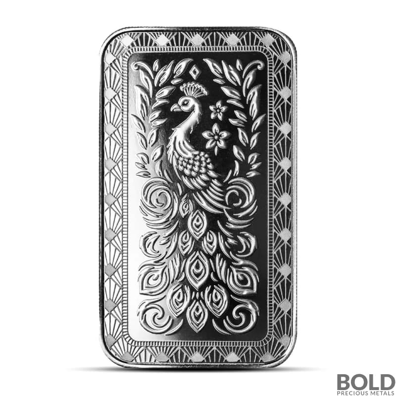 1 oz Scottsdale Marquee Peacock Silver Bar