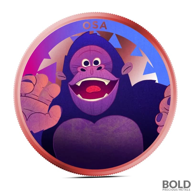 1 oz Scottsdale Osa The Gorilla Silver Round (Color)