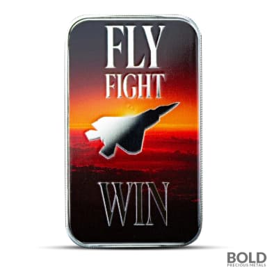 1 oz Scottsdale Patriotic Fly Fight Win Silver Bar (Color)