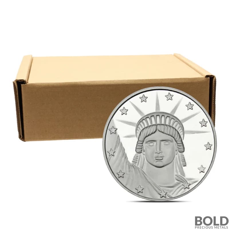 1 oz SilverTowne Lady Liberty Silver Round - Box of 500