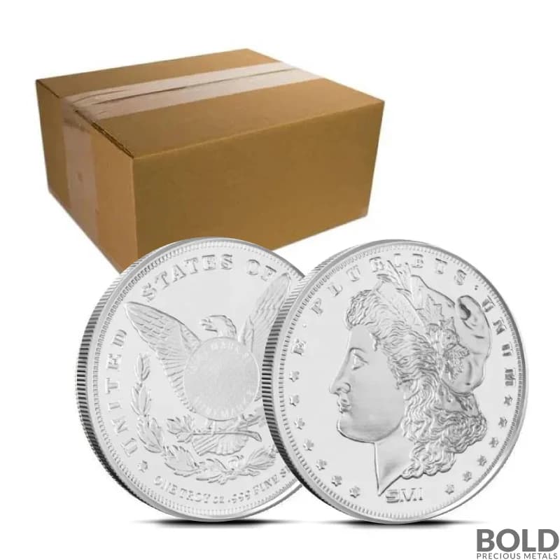 1 oz Sunshine Mint Morgan Silver Round - Box of 500