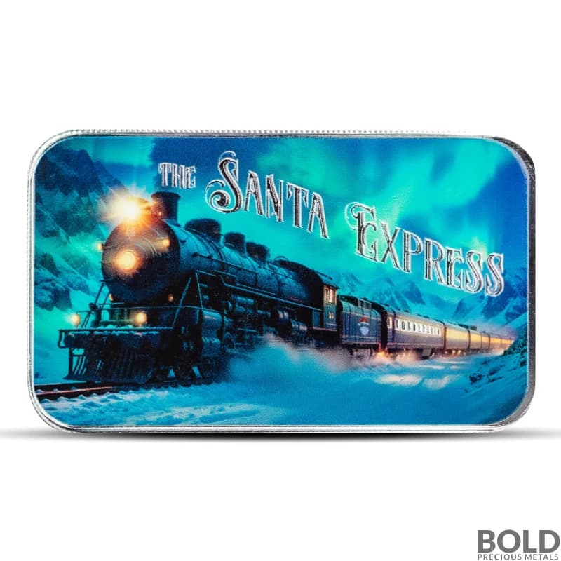 1 oz The Santa Express Silver Bar (Color)