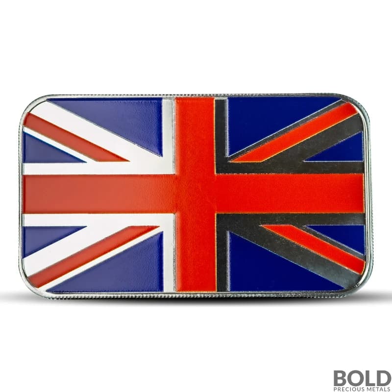 1 oz United Kingdom Country Flag Silver Bar (Colored)