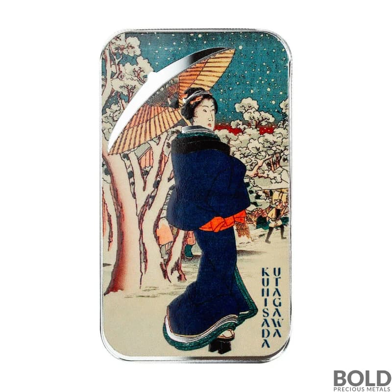 1 oz Winter Geisha Silver Bar (Color)