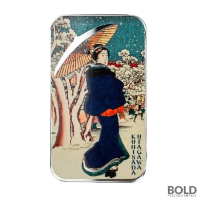 1 oz Winter Geisha Silver Bar (Color)