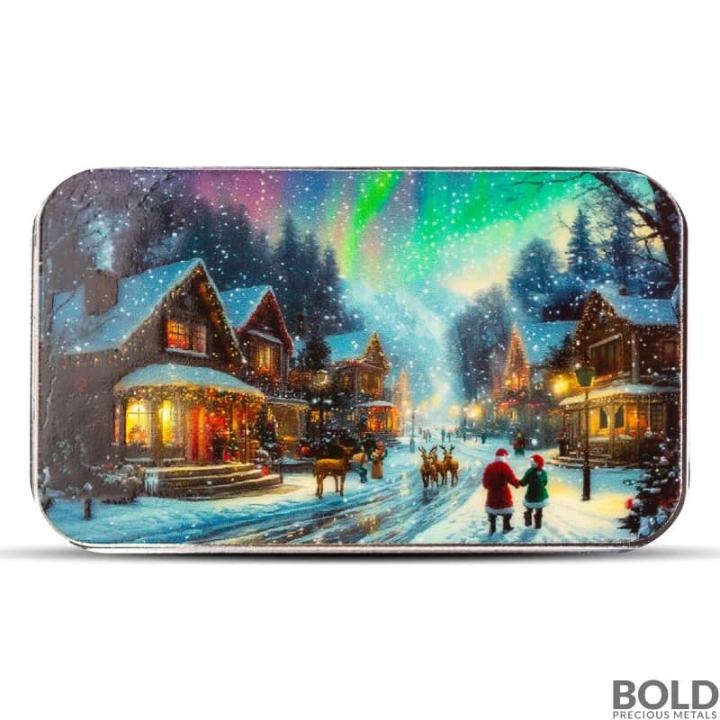 1 oz Winter Wonderland Silver Bar (Color)