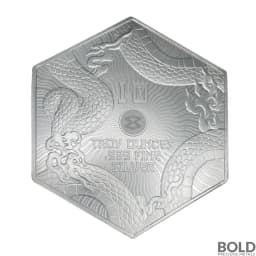 10 oz Dragon Hexagonal Silver Bar